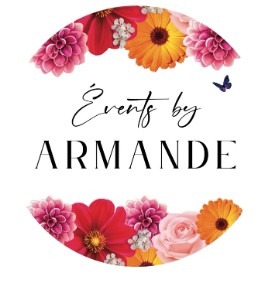 Logo Events by Armande, couronne de fleurs colorées